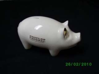 Vintage Peoples Federal Savings Savings Loan Piggy Bank  