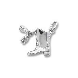 Drill Team Boot Charm in Sterling Silver