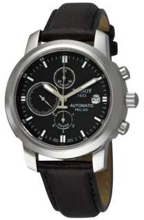 NEW TISSOT PRC200 BLACK LEATHER AUTOMATIC CHRONOGRAPH MENS WATCH 