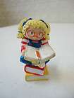 VINTAGE 1984 CABBAGE PATCH KIDS 2 MINI FIGURINES GIRL SIT ON BOOKS 