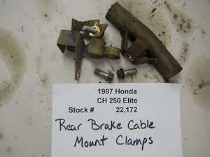 1987 Honda CH250 Elite Rear Brake Cable Mounting Clamps  