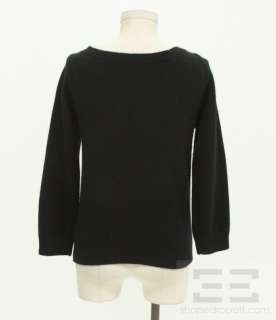   Jacobs Black Angora & Lambsool Velvet Bow Sweater, Size Medium  