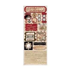  Bo Bunny Timepiece Cardstock Stickers 4.5X12 Sheet 