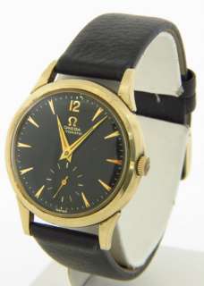 OMEGA Black Dial Black Band Mens Casual Watch  
