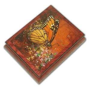 Beautiful Hand Crafted Ercolano Musical Jewelry Box with Butterfly in 