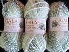 Gala Mixed Fiber worsted yarn, green/white, 3 sk