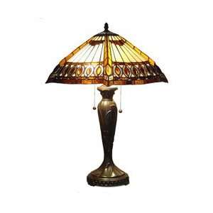  Amber Jewel Tiffany Style Table Lamp