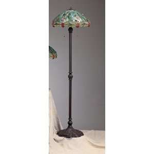  Dragonfly Tiffany Style Floor Lamp W/bronze Column