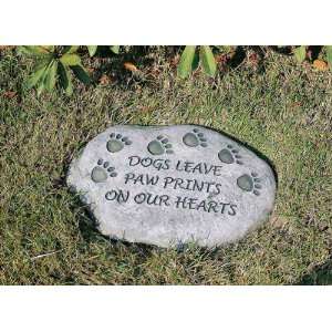   Paw Prints On Our Evergreen Hearts Tiding Stone Patio, Lawn & Garden