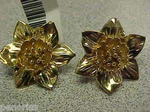 Tiffany & Co 1940s Flower Earrings 14k Clip ons  