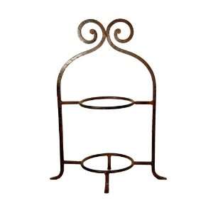 Tier Wrought Iron Metal Tuscan Serving Plate Stand  