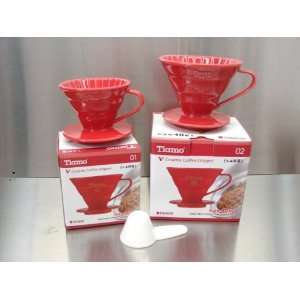 Tiamo RED Ceramic V Style Coffee Dripper