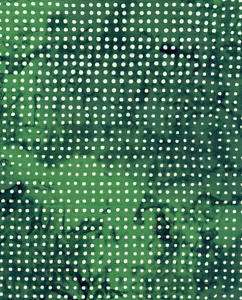 Green Screen with White Dots ~ Batik Fabric  