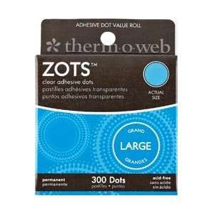  Zots Clear Adhesive Dots   Large 1/2X1/64 Thick 300/Pkg 