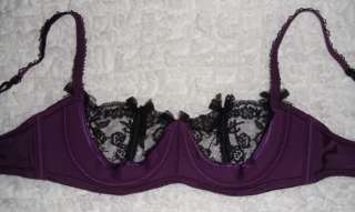 CHANTAL THOMASS Black & Purple Lace Bra US 3B, EU 80B  