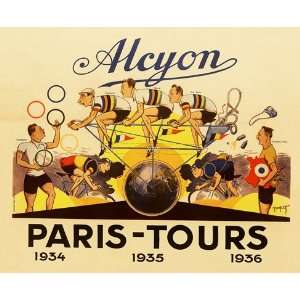  Alcyon Paris Tours Bicycle Poster 