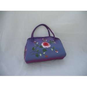 Taffeta Silk Embroidered Hand Bag / Makeu Up Bag