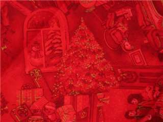 Red Tone on Tone Christmas Carol Fabric Fat Quarter FQ  