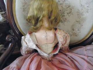  beautiful antique french boudoir doll her head is 