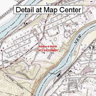 USGS Topographic Quadrangle Map   Radford North, Virginia (Folded 