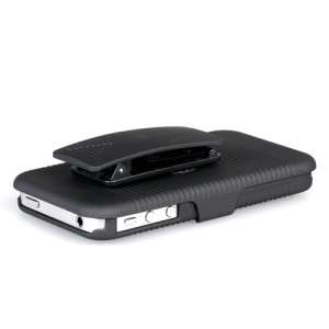 BLACK RUBBERIZE COMBO HYBRID HOLSTER CLIP + CASE iPHONE 4S 4 SPRINT 