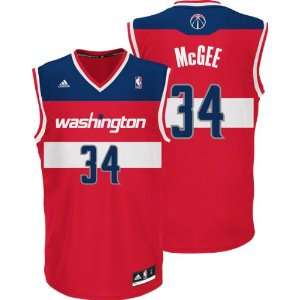  JaVale McGee Jersey adidas Red Replica #34 Washington Wizards 