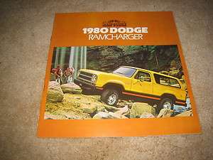 1980 Dodge Ramcharger sales brochure catalog literature  