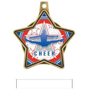 All Star Insert Custom Cheer Medals M 5501CH GOLD MEDAL / WHITE RIBBON 