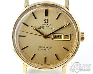 Rare 14K Omega Seamaster DeVille Tiffany & Co Watch C.1972  