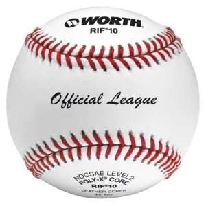  9 Little League RIF Firm Center Baseballs WHITE/RED STITCH 