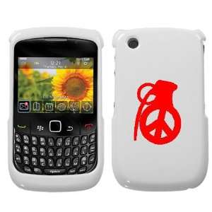  BLACKBERRY CURVE 8520 8530 9300 3G RED PEACE GRENADE ON A WHITE 