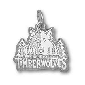 Minnesota Timberwolves Solid Sterling Silver Logo 3/8 Pendant