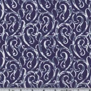  45 Wide Wintergraphix II Ribbon Swirl Blue Fabric By The 