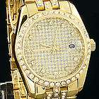 Mens 14k Gold Plated Cubic Zirconia CZ