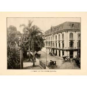  1908 Print Street Panama Town Hotel Building Carriages 