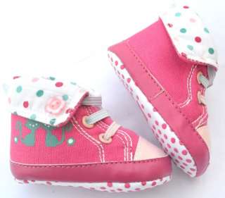 pink high top infant toddler baby girl shoes size 2 3 4  