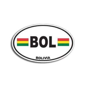  BOL BOLIVIA Country Auto Oval Flag   Window Bumper Sticker 