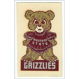    Vintage Montana State Grizzlies Grizzly Decal 1950 