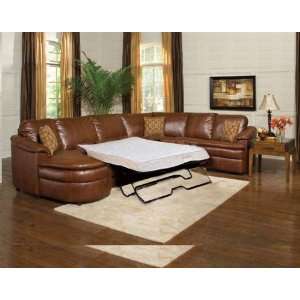  Casino Reclining Sectional Sofa with Sleeper in Brown 