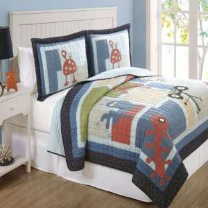  Funny Friends Blue Twin Quilt With Pillow Sham