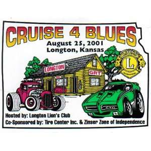  Cruise 4 Blues 2001 Longton, Kansas Car Club Placard 