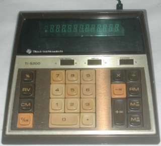 Texas Instruments TI 5200 Electronic Calculator & 220 V AC Adaptor 