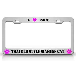 LOVE MY THAI OLD STYLE SIAMESE Cat Pet Animal High Quality STEEL 