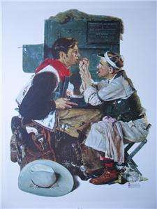 NORMAN ROCKWELL GARY COOPER COLLOTYPE PRINT THE TEXAN  