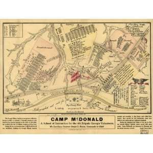  Civil War Map Camp McDonald; a school of Instruction for 