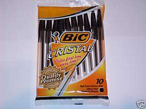 Bic Cristal Classic Stic Pens Medium Black Ink 10 pack  