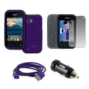  EMPIRE LG MyTouch Q C800 Rubberized Case Cover (Purple) + USB 2 
