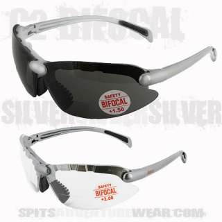 PAIRS  Bifocal Safety Glasses SILVER Frame Z87.1+  