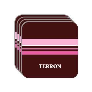 Personal Name Gift   TERRON Set of 4 Mini Mousepad Coasters (pink 