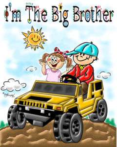 THE BIG BROTHER /SISTER CAR T SHIRT CUSTOMIZED  